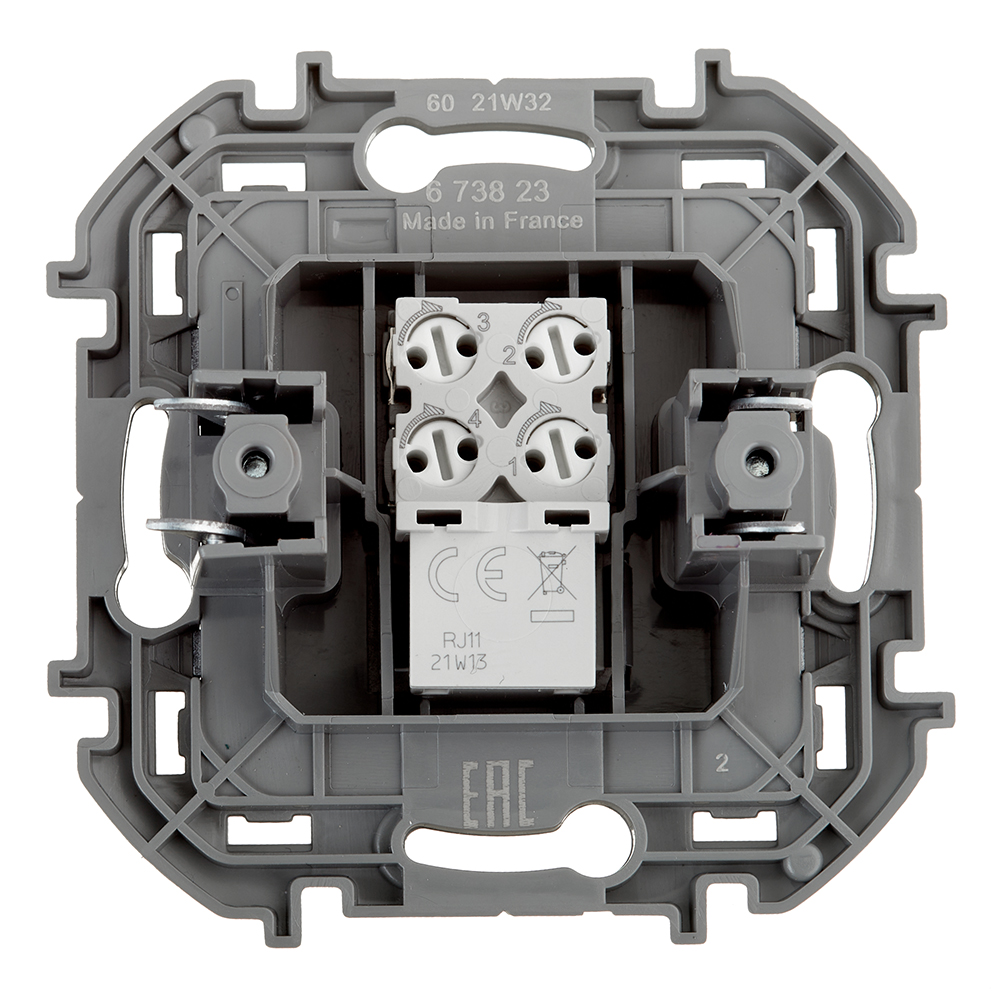 Розетка телефонная Legrand Inspiria встраиваемая антрацит RJ11 (673823)