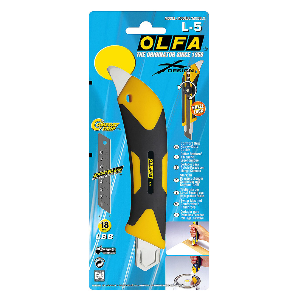 Нож строительный Olfa 18 мм с ломающимся лезвием двухкомпонентный корпус с трещоточным фиксатором