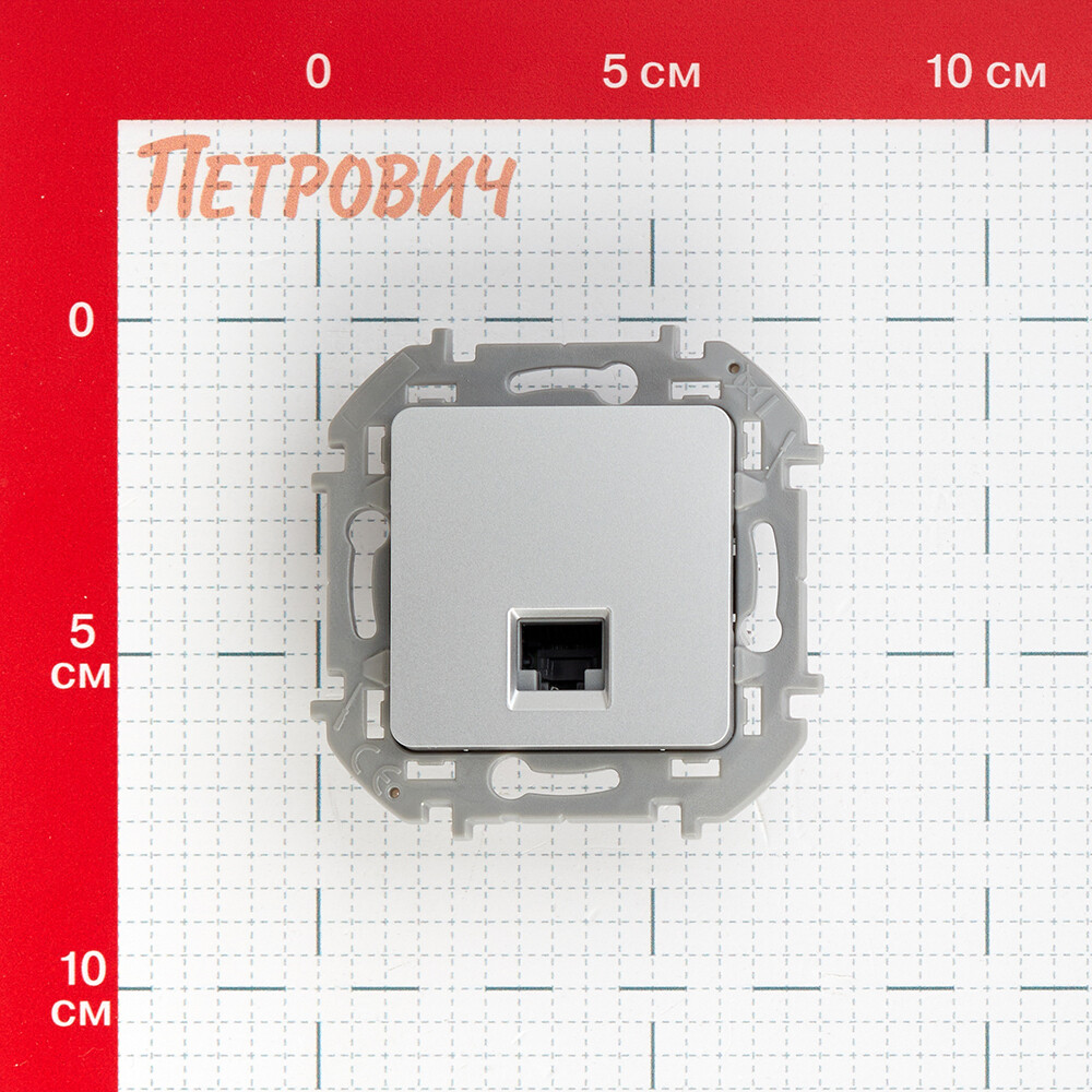 Розетка компьютерная Legrand Inspiria встраиваемая алюминий RJ45 (673827)