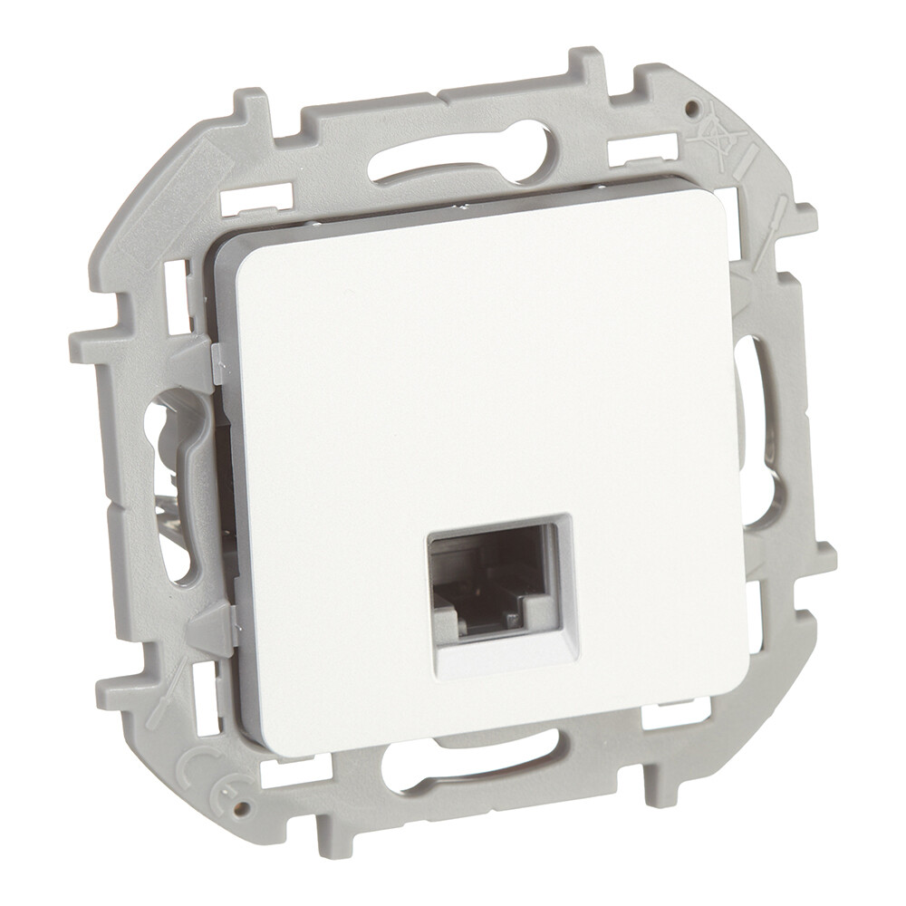 Розетка компьютерная Legrand Inspiria встраиваемая алюминий RJ45 (673827)