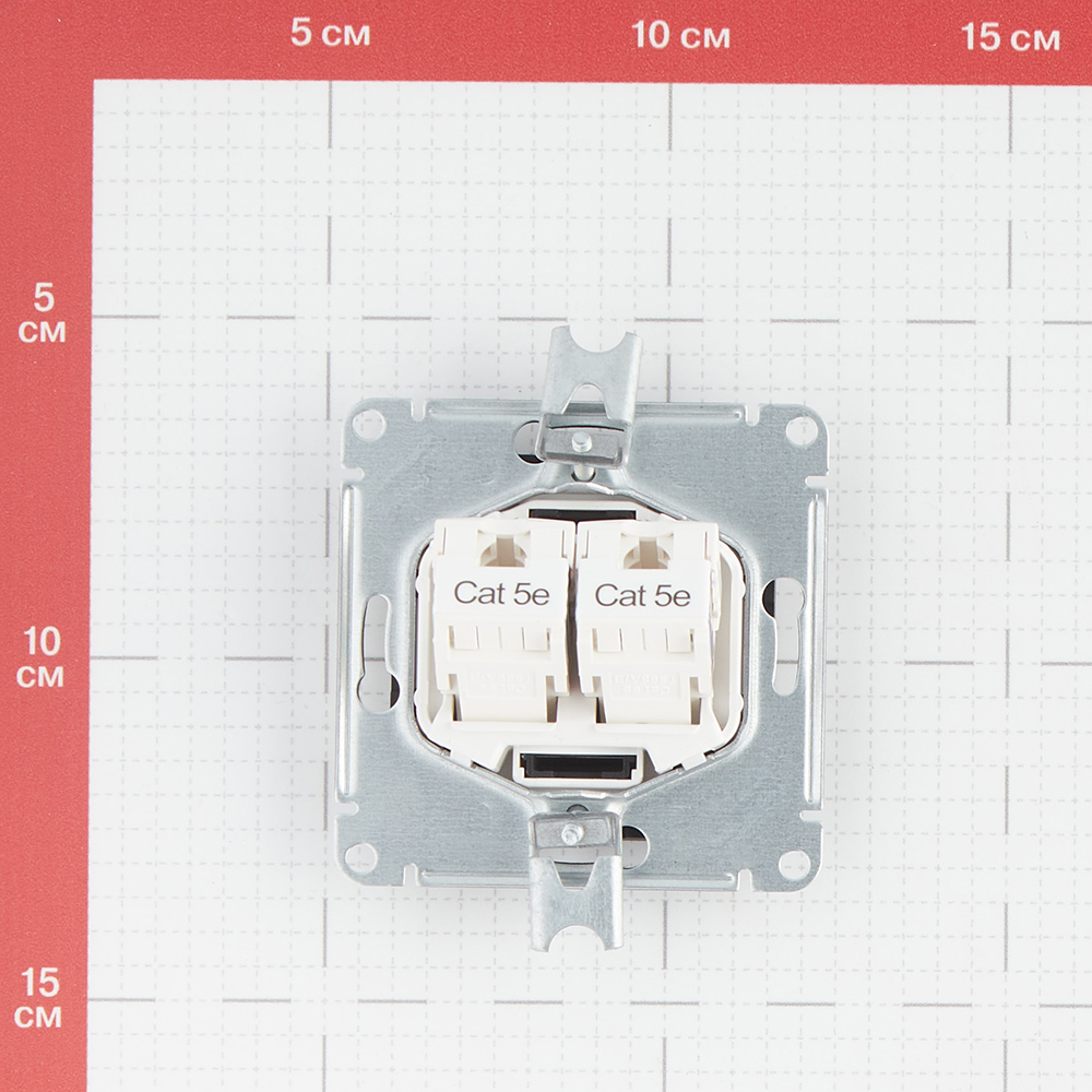 Розетка компьютерная Systeme Electric AtlasDesign встраиваемая карбон 2хRJ45 (ATN001085)