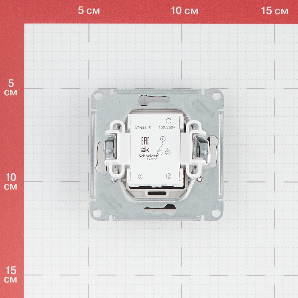 Переключатель Systeme Electric AtlasDesign Aqua одноклавишный встраиваемый карбон (ATN441061)