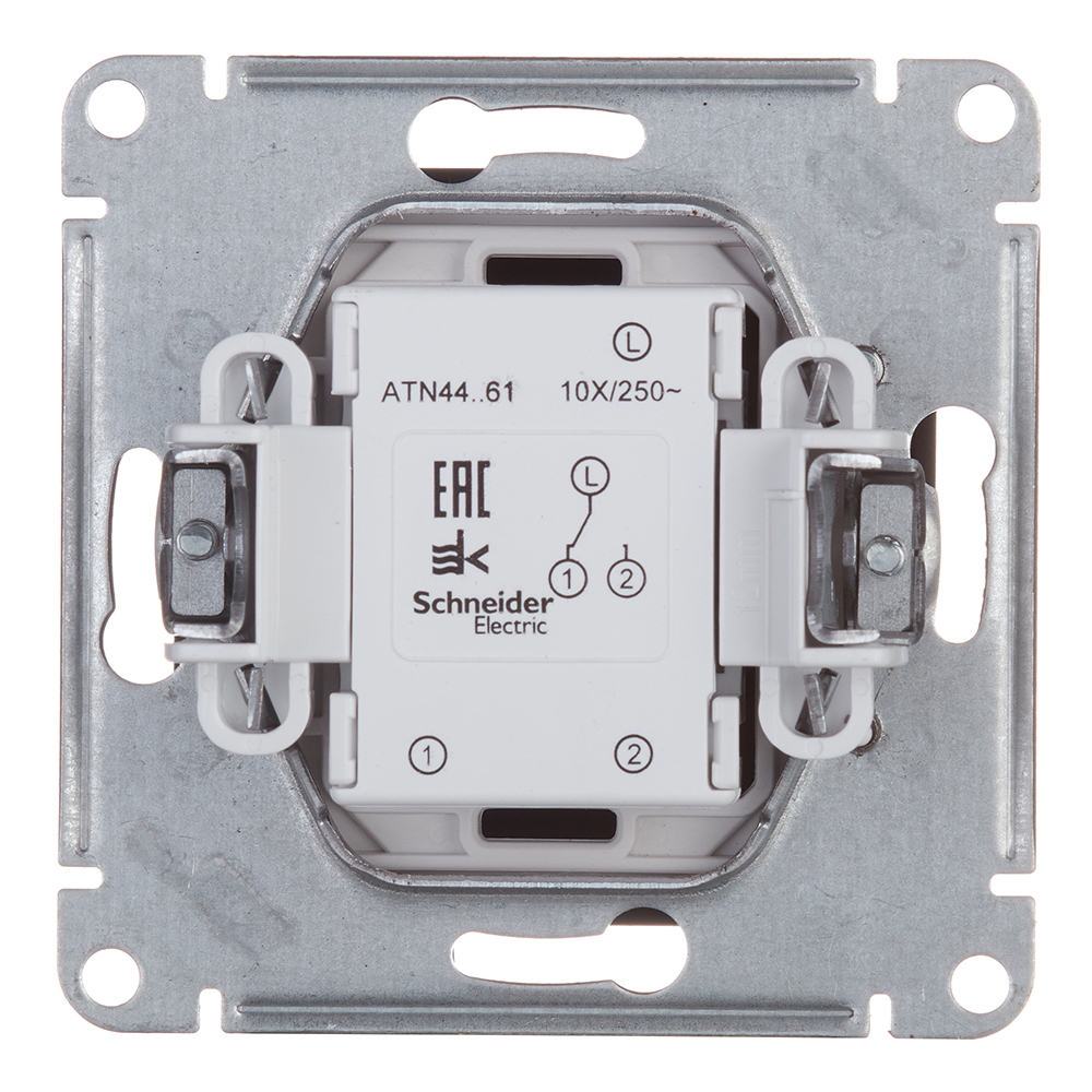 Переключатель Systeme Electric AtlasDesign Aqua одноклавишный встраиваемый карбон (ATN441061)