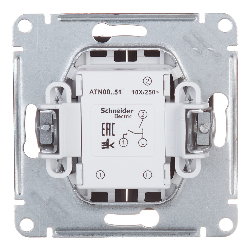 Выключатель Systeme Electric AtlasDesign двухклавишный встраиваемый карбон (ATN001051)