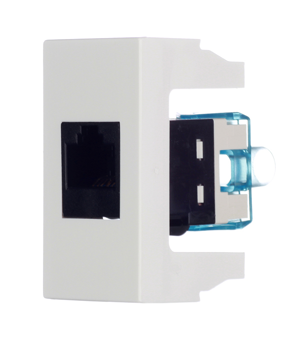 Розетка для кабель-канала компьютерная DKC Viva белая RJ45 1 модуль (45038)