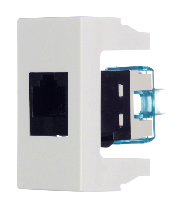 Розетка для кабель-канала компьютерная DKC Viva белая RJ45 1 модуль (45038)