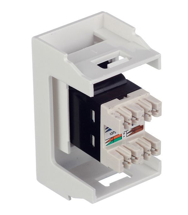 Розетка для кабель-канала компьютерная DKC Viva белая RJ45 1 модуль (45038)