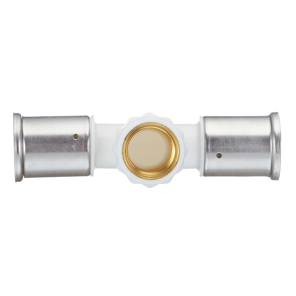 Тройник Henco (13PKW-320532) 32(пресс) х 3/4 ВР(г) х 32(пресс) белый PVDF
