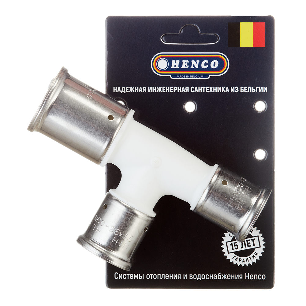 Тройник Henco (11PKW-322626) 32(пресс) х 26(пресс) х 26(пресс) белый PVDF