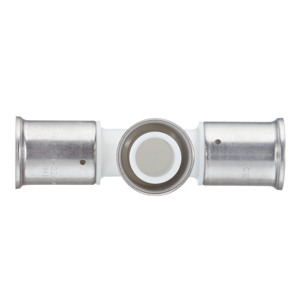 Тройник Henco (9PKW-323232) 32(пресс) х 32(пресс) х 32(пресс) белый PVDF