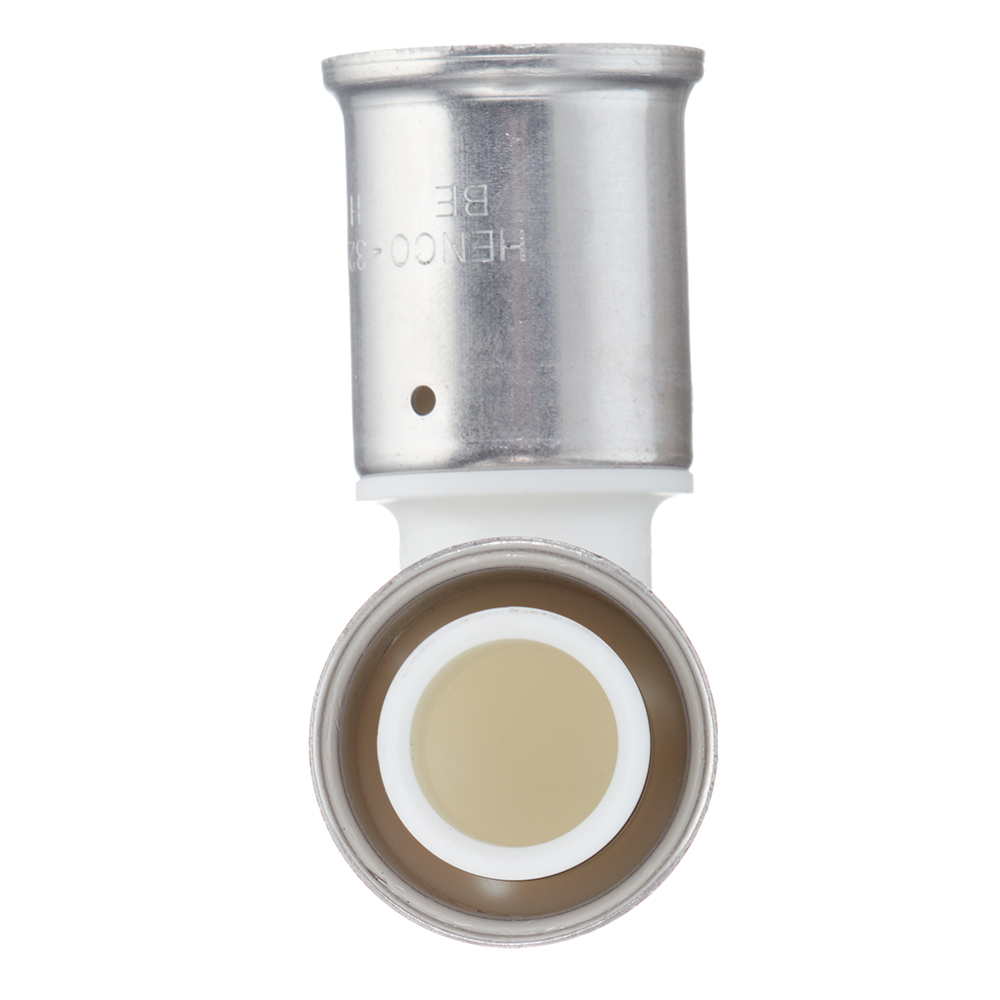 Угол Henco (1PKW-3232) 32(пресс) х 32(пресс) белый PVDF