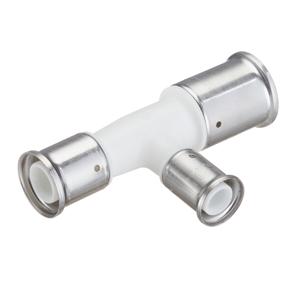 Тройник Henco (11PKW-322026) 32(пресс) х 20(пресс) х 26(пресс) белый PVDF