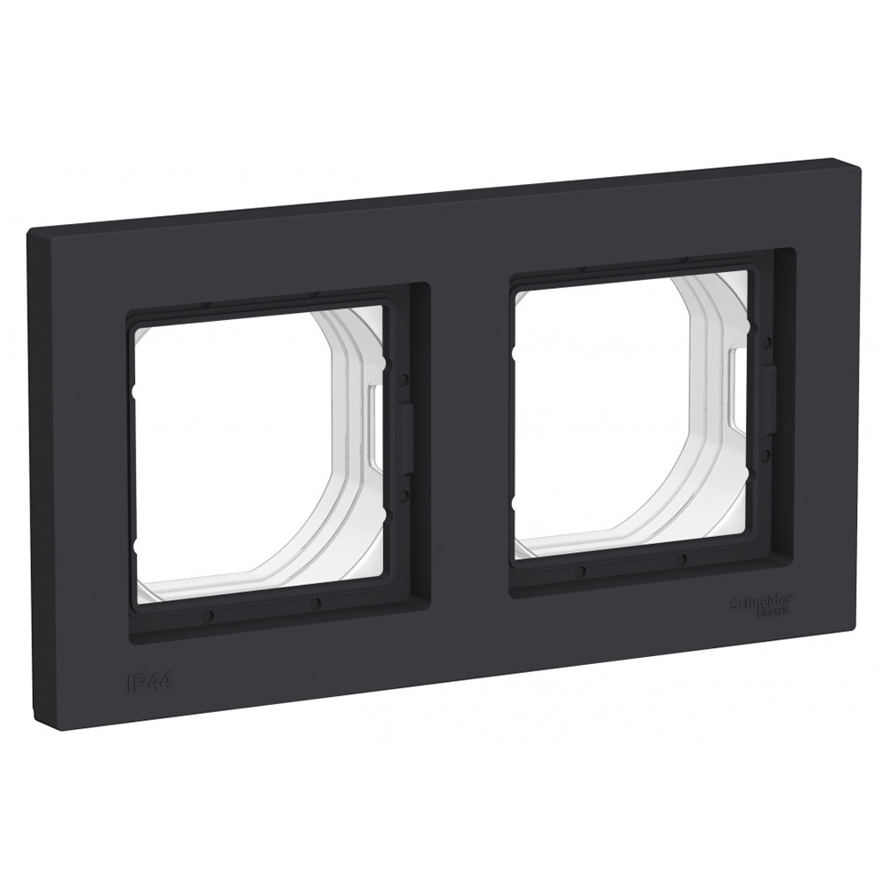 Рамка Systeme Electric AtlasDesign Aqua двухместная карбон (ATN441002)