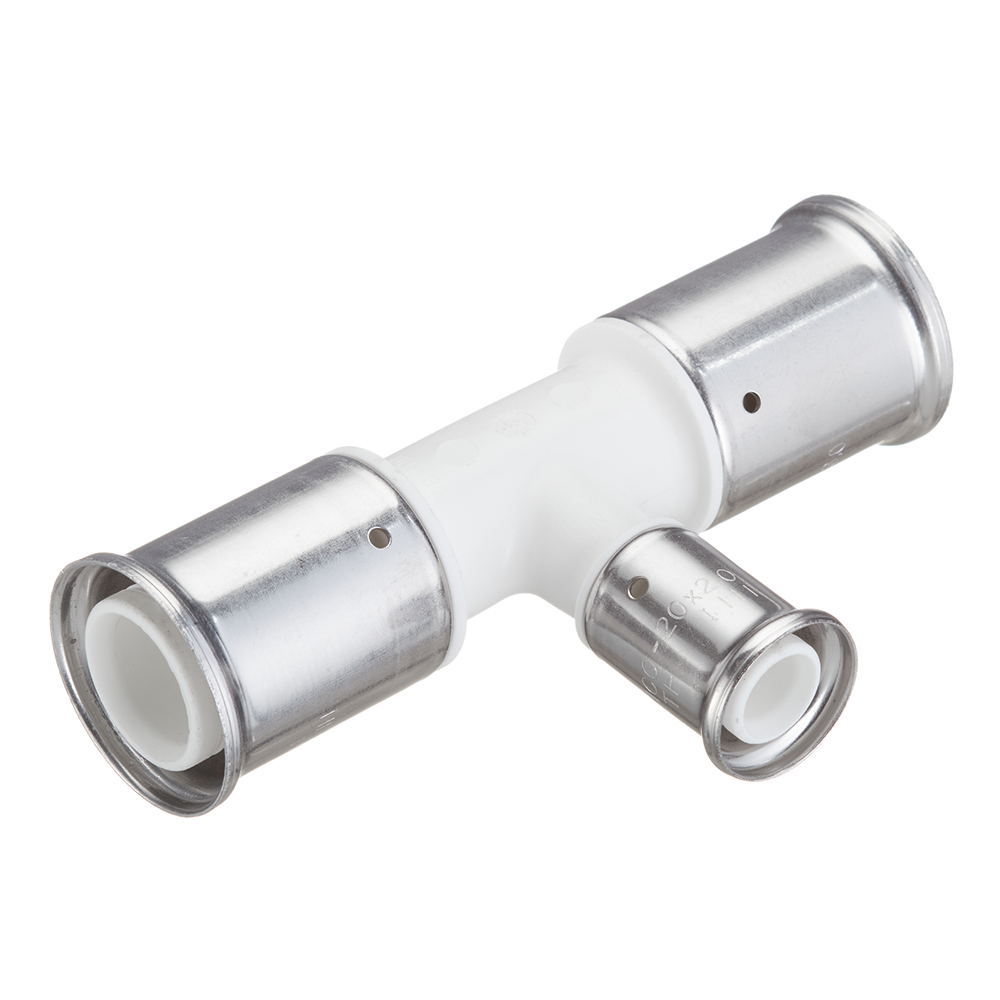 Тройник Henco (10PKW-322032) 32(пресс) х 20(пресс) х 32(пресс) белый PVDF