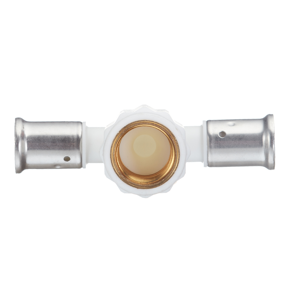 Тройник Henco (13PKW-200520) 20(пресс) х 3/4 ВР(г) х 20(пресс) белый PVDF