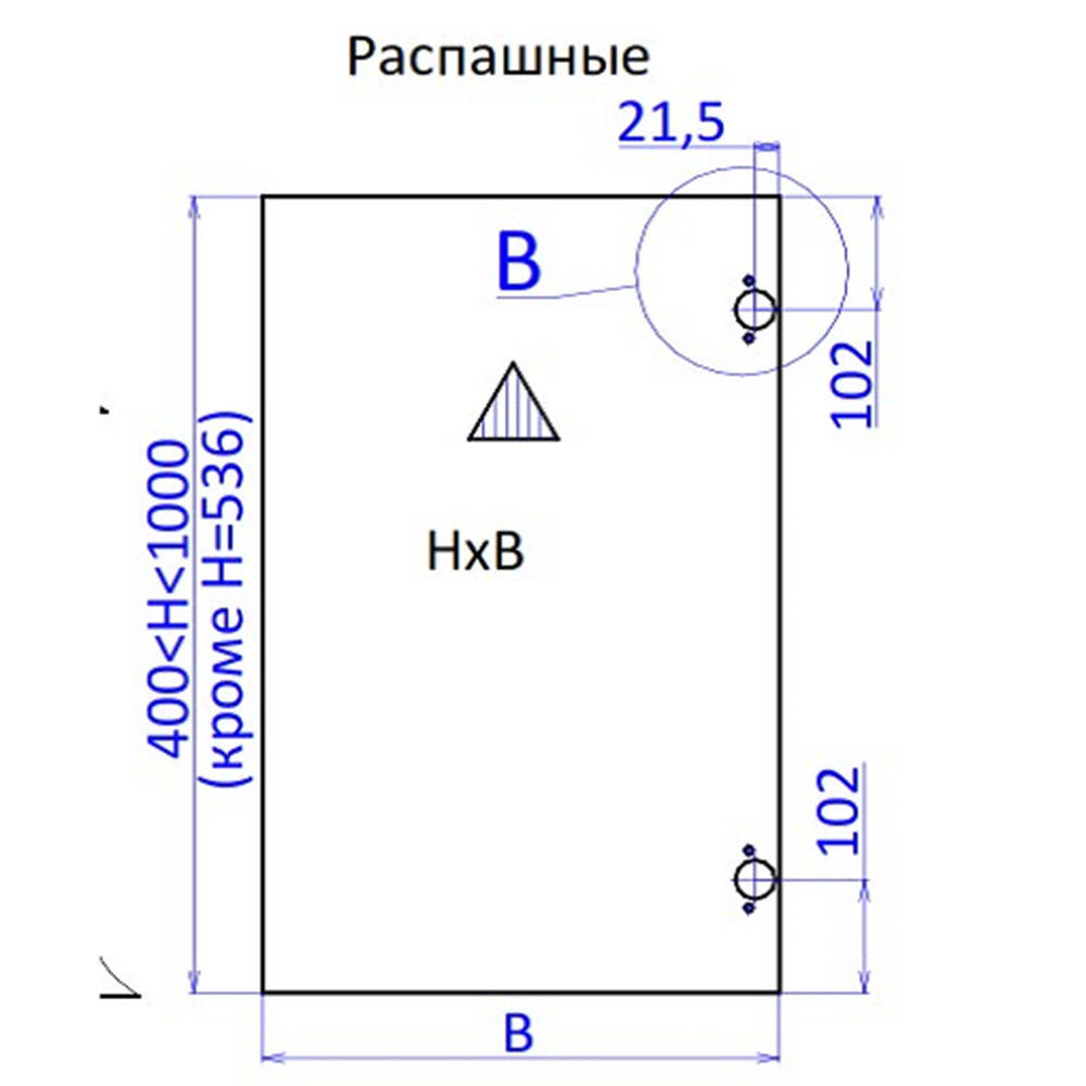 Фасад для шкафа антрацит 596х716х18 мм