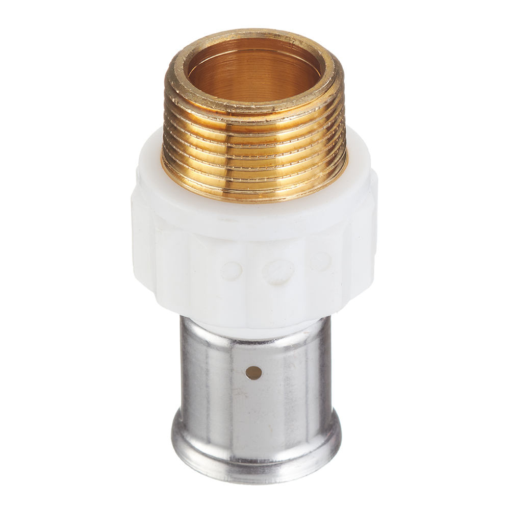 Муфта Henco (17PKW-2606) 26(пресс) х 1 НР(ш) белая PVDF