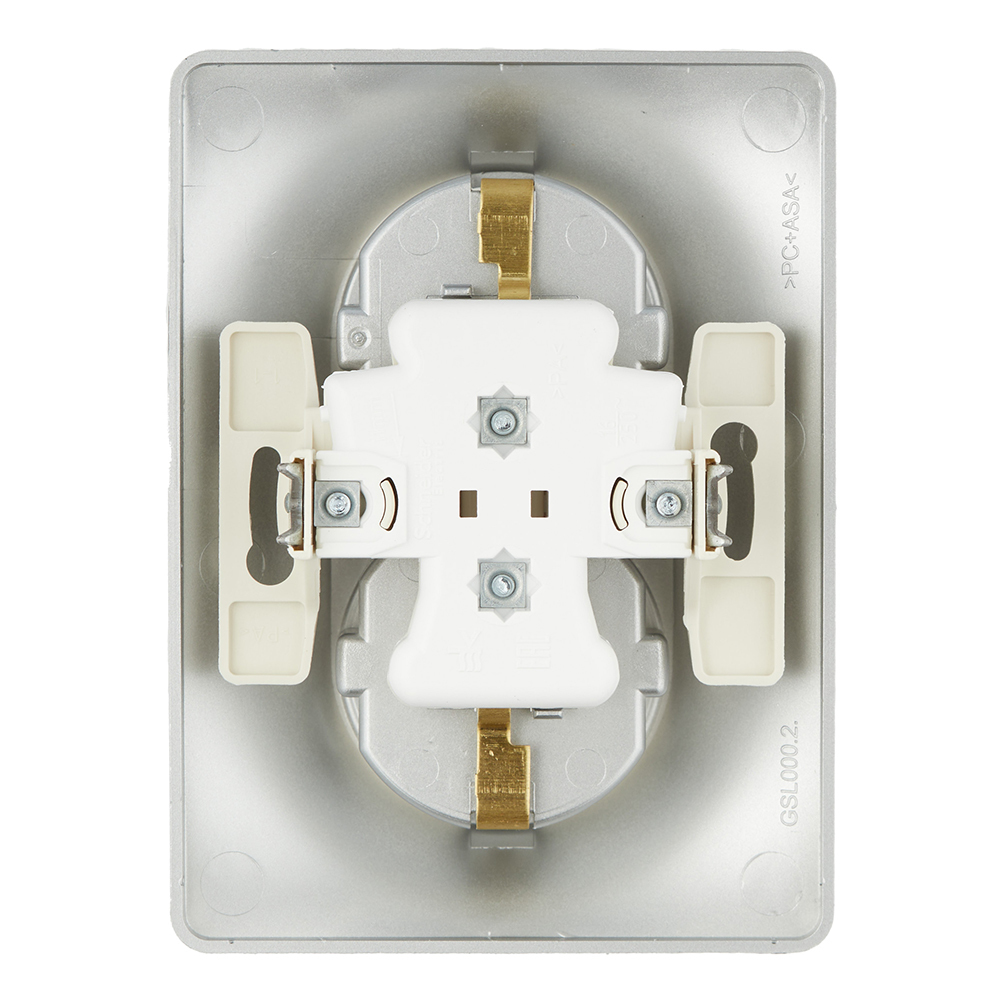Розетка Systeme Electric Glossa встраиваемая алюминий (GSL000324)