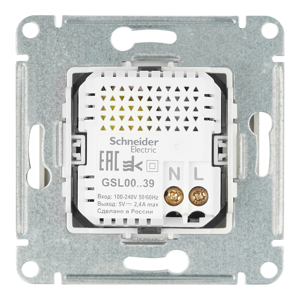 Розетка USB Systeme Electric Glossa встраиваемая бежевая USB-A/ Type-C (GSL000239)