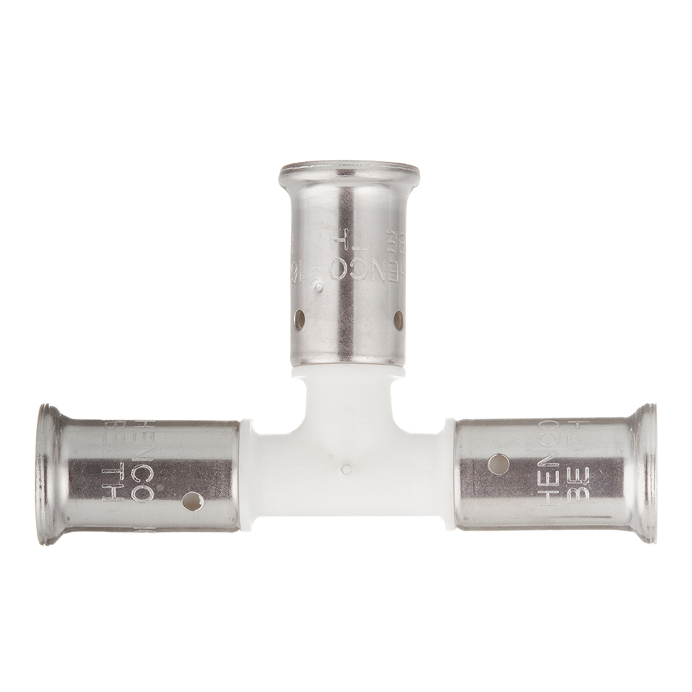 Тройник Henco (9PKW-161616) 16(пресс) х 16(пресс) х 16(пресс) PVDF белый