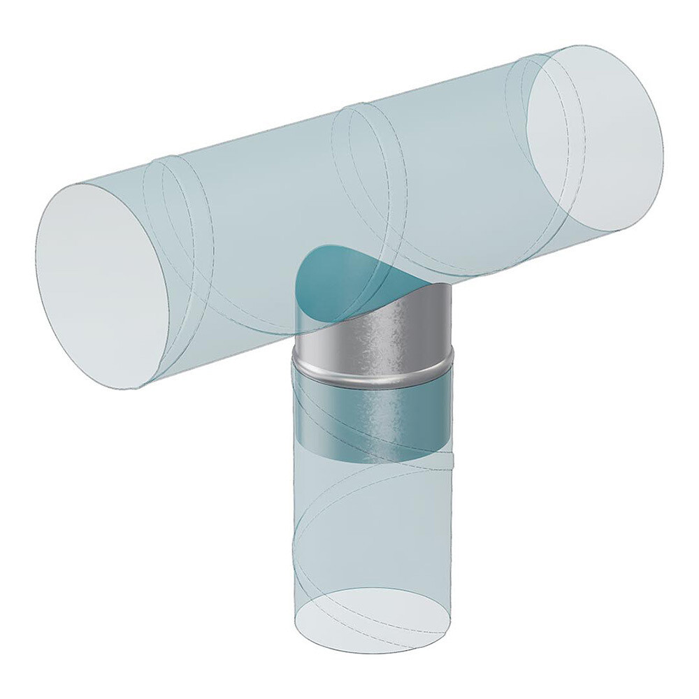 Врезка для круглых воздуховодов d400х400 мм оцинкованная