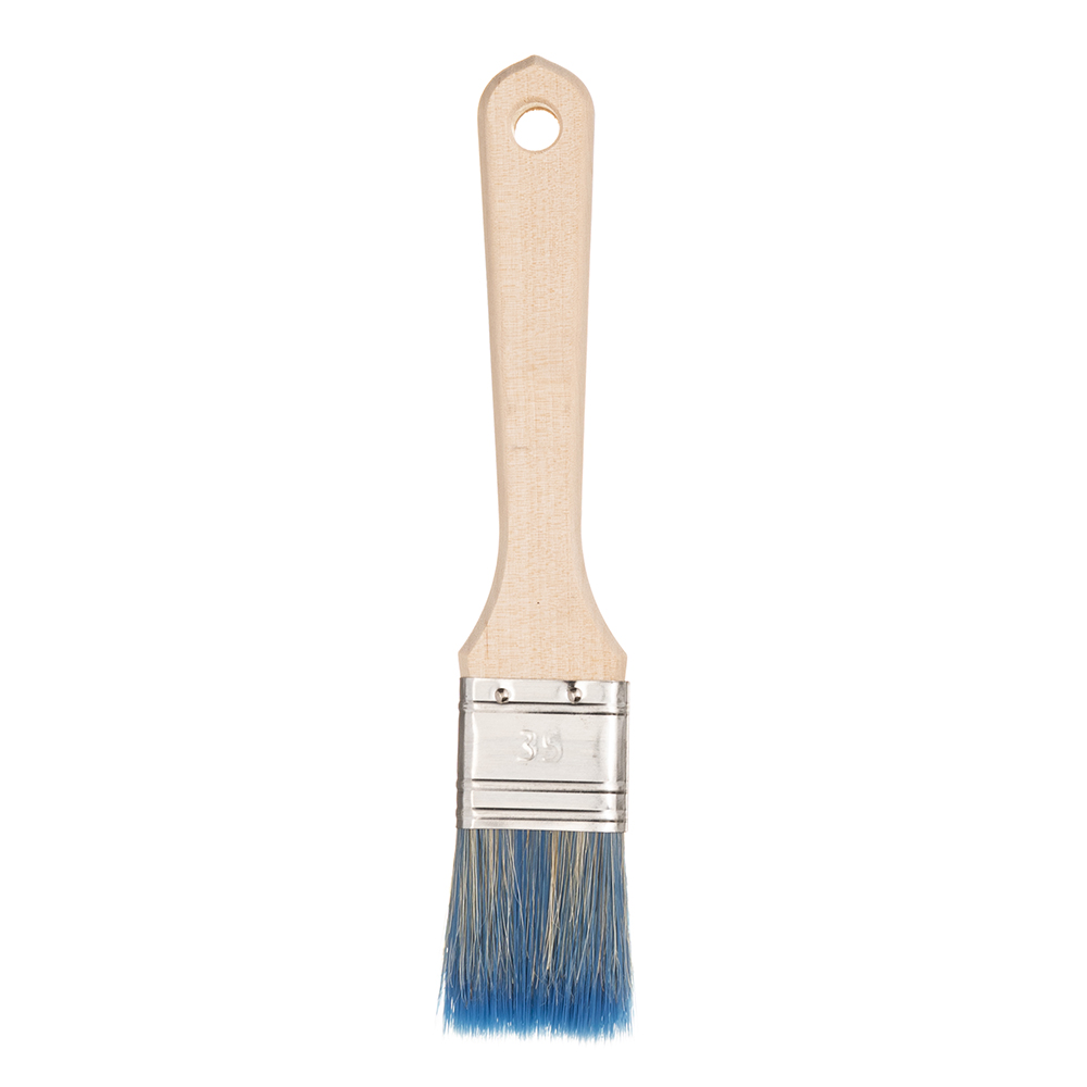 Кисть плоская смешанная щетина деревянная ручка Wenzo Wood 35х12 мм для красок на водной основе