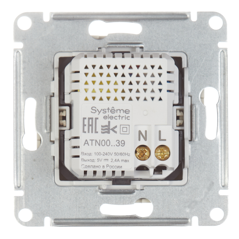 Розетка USB Systeme Electric AtlasDesign встраиваемая белая USB-A/ Type-C (ATN000139)