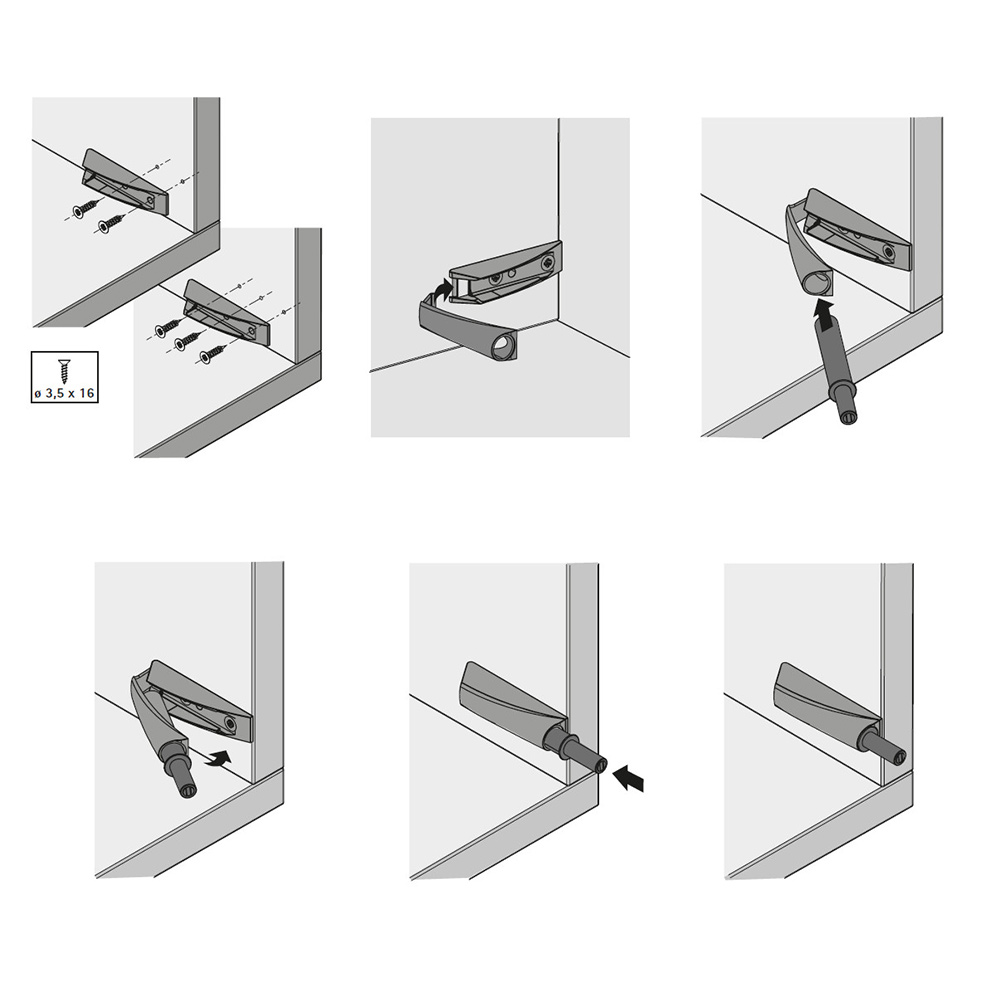 Толкатель мебельный для шкафа Push to open Pin Hettich пластик белый (13509)