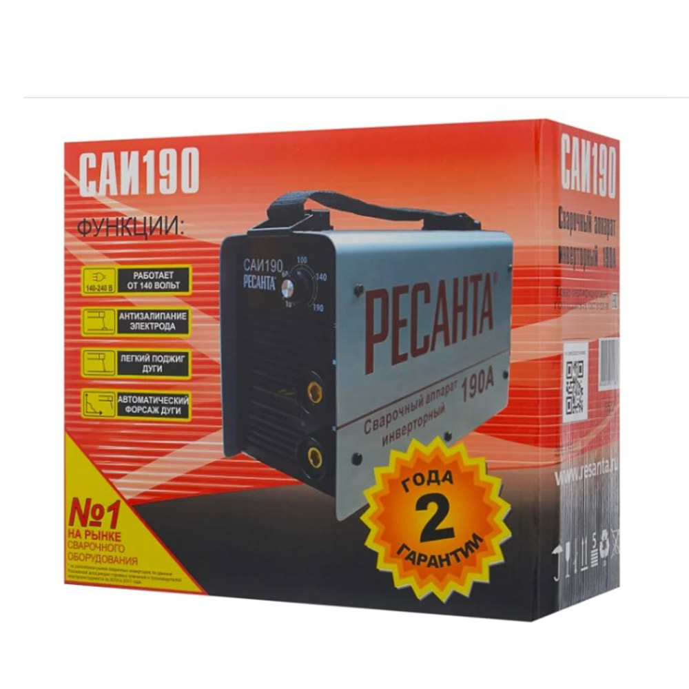 Сварочный аппарат инверторного типа Ресанта САИ 190 (65/2) ММА