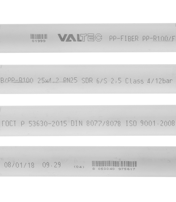 Труба полипропиленовая Valtec армированная стекловолокном 25х2000 мм PN25 (VTp.700.FB25.25.02)