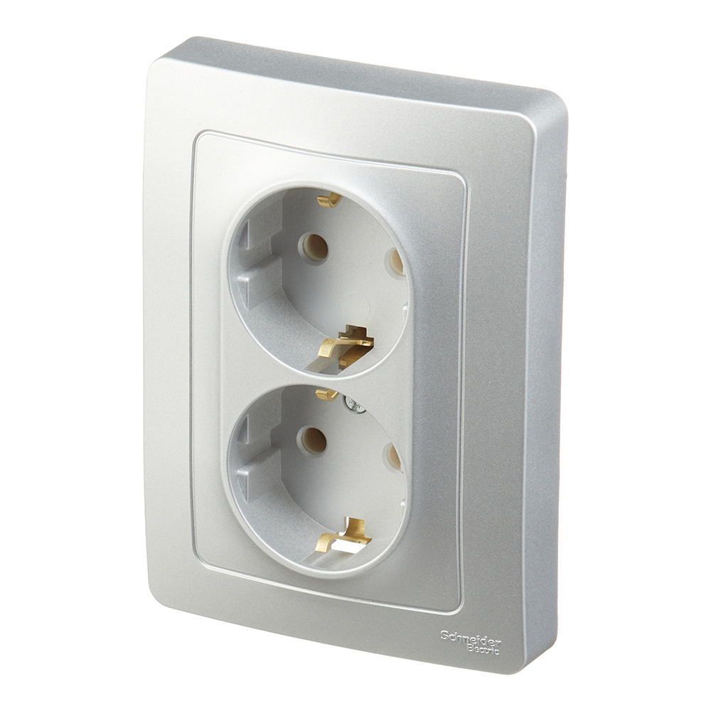 Розетка Systeme Electric Blanca встраиваемая алюминий (BLNRS001023)