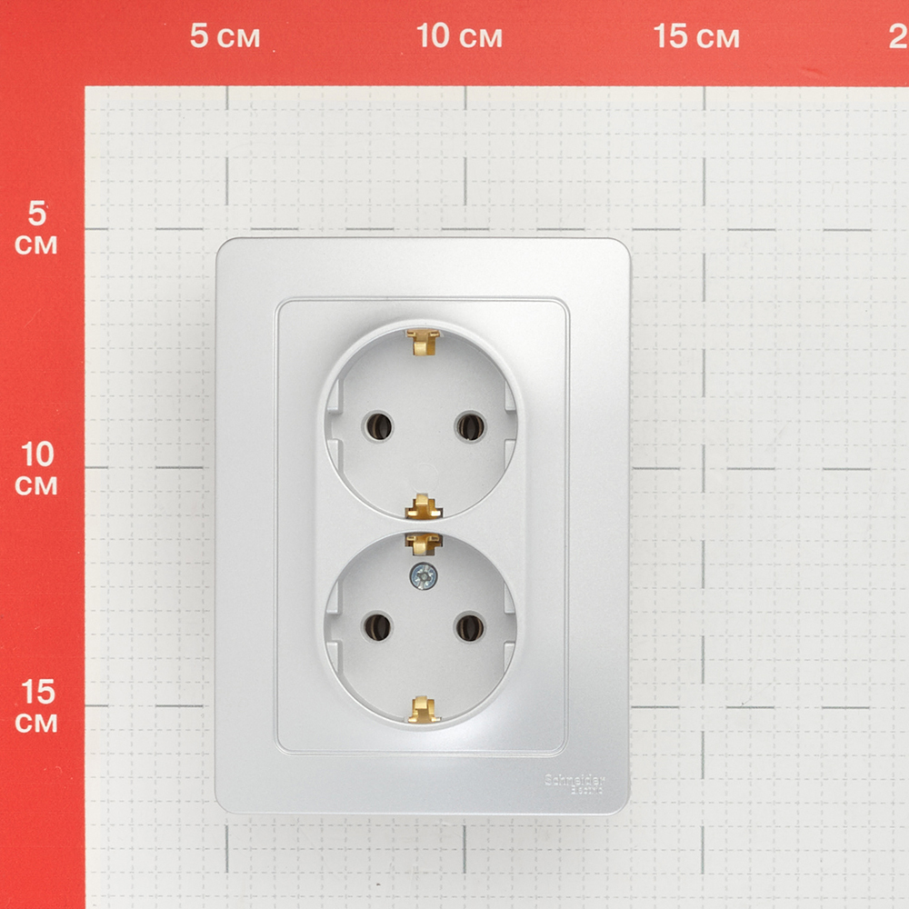 Розетка Systeme Electric Blanca встраиваемая алюминий (BLNRS001023)