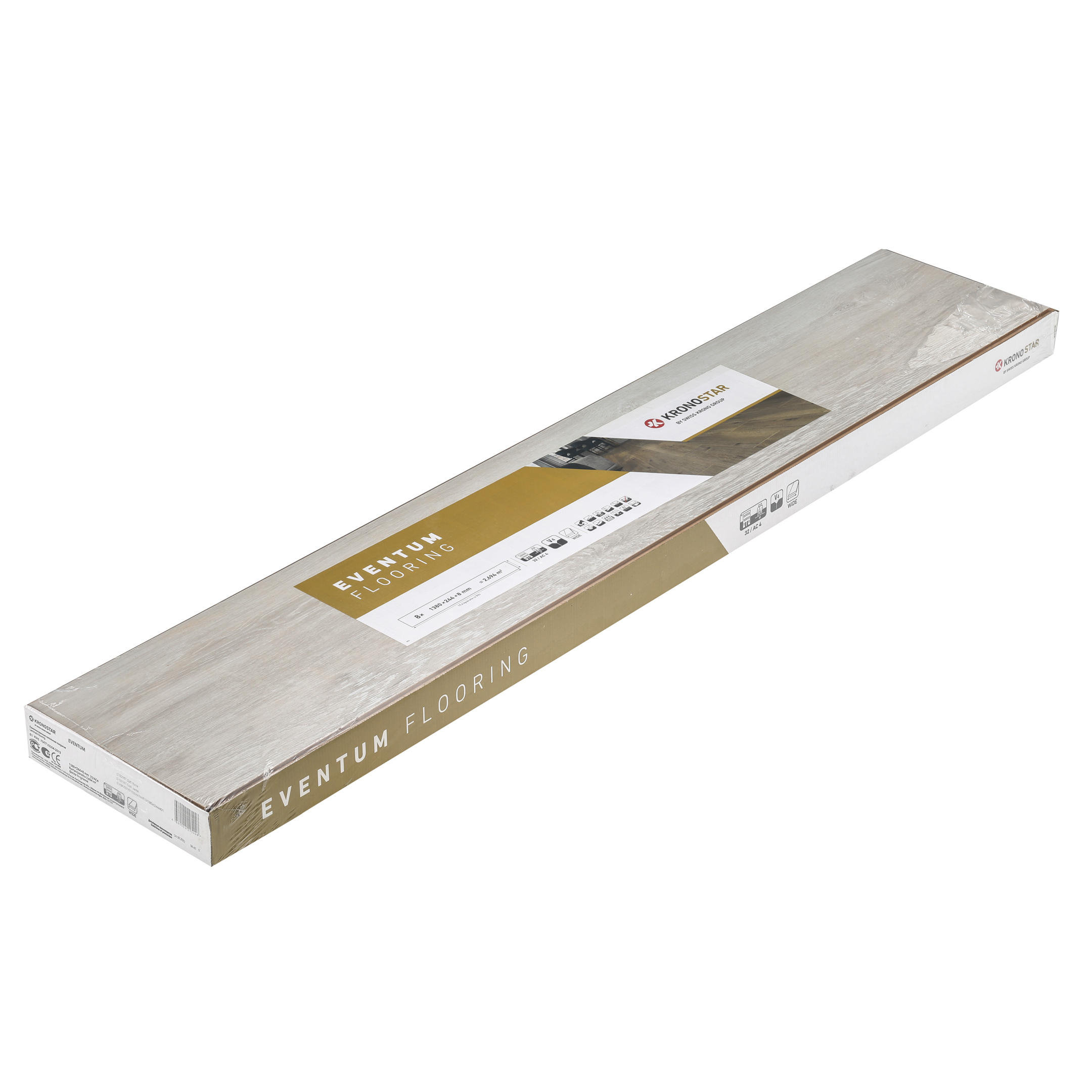 Ламинат 32 класс Kronostar Eventum 50167 дуб янте 2,693 кв.м 8 мм с фаской широкий