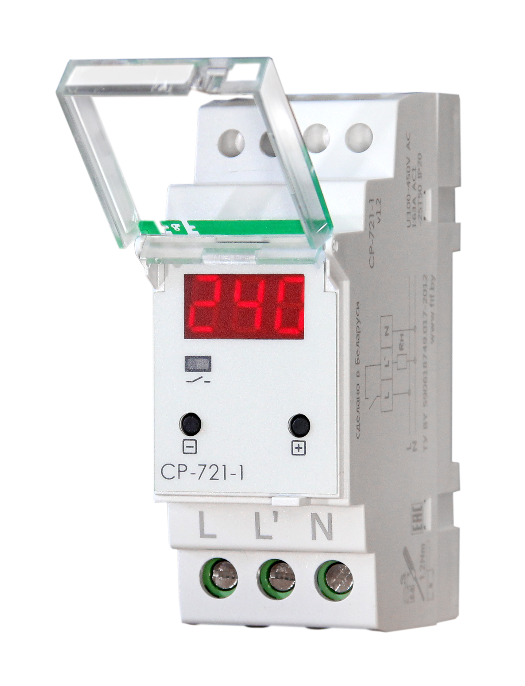 Реле напряжения модульное Евроавтоматика CP-721-1 220 В 63 А