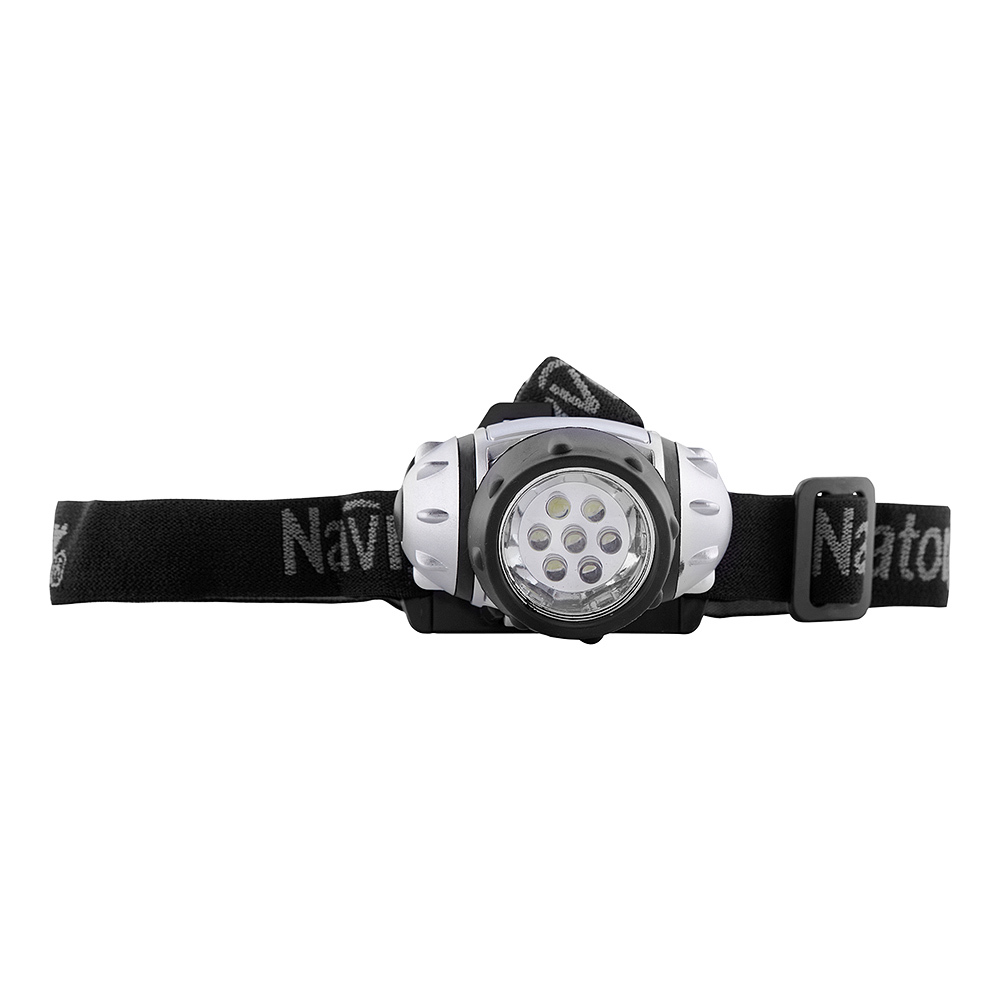 Фонарь налобный Navigator NPT светодиодный 7 LED 0,5 Вт на батарейках AAA ударопрочный пластик 4 режима (94916)