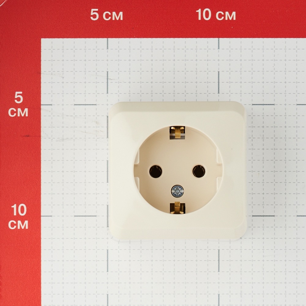 Розетка Systeme Electric Этюд накладная кремовая (PA16-003K)