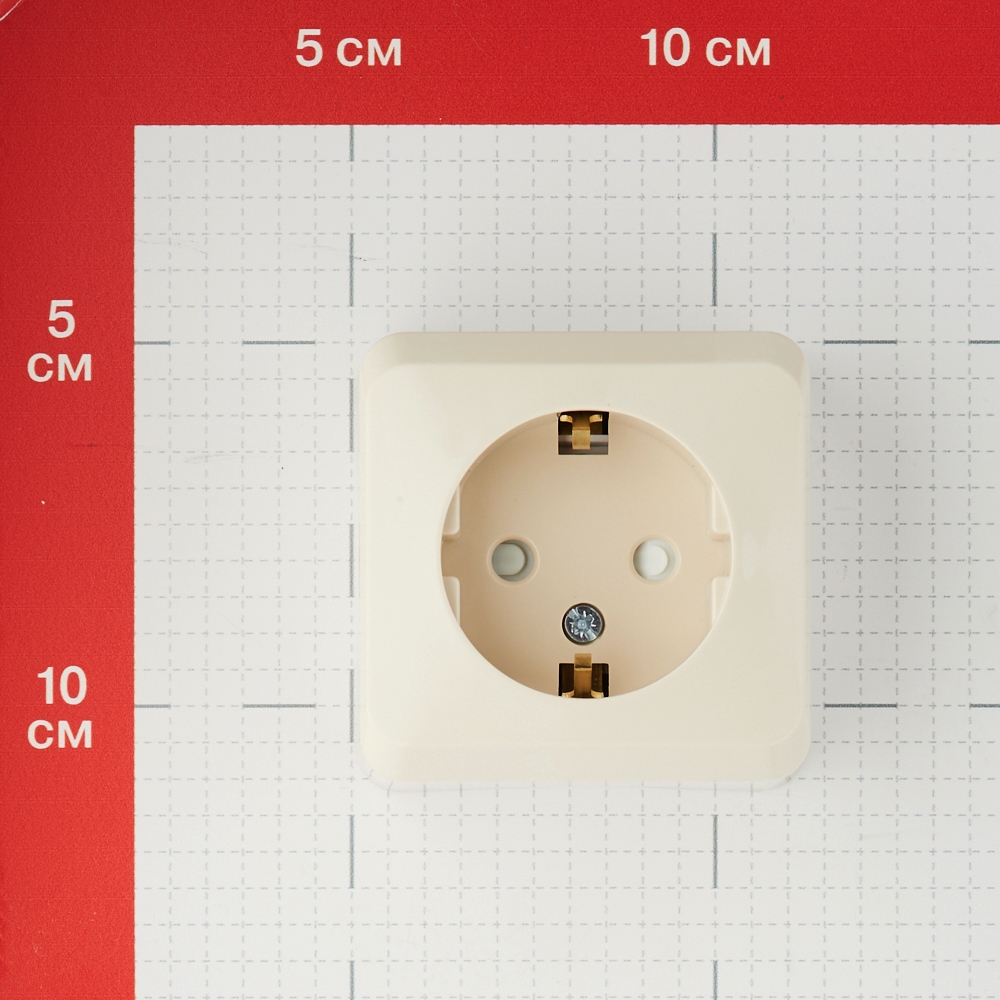 Розетка Systeme Electric Этюд накладная кремовая со шторками (PA16-004K)
