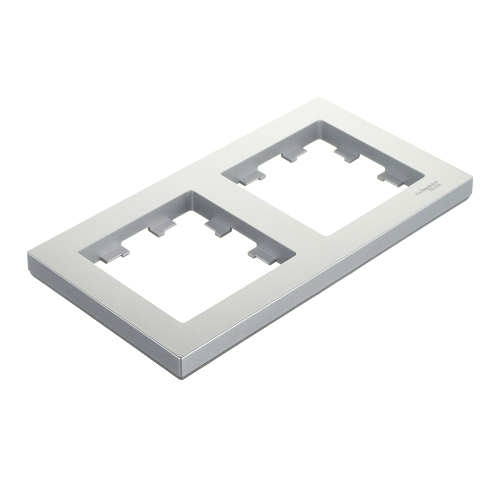 Рамка Systeme Electric AtlasDesign двухместная алюминий (ATN000302)