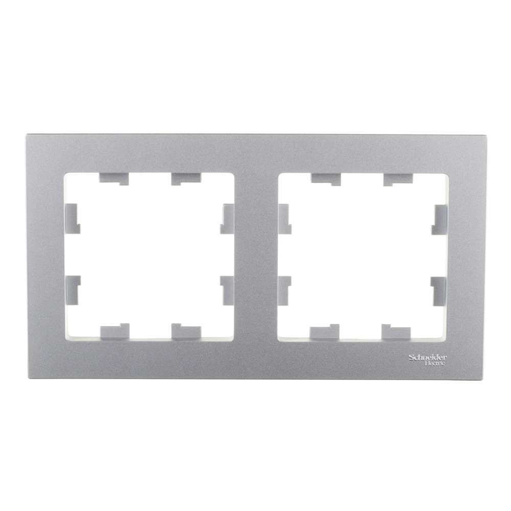 Рамка Systeme Electric AtlasDesign двухместная алюминий (ATN000302)