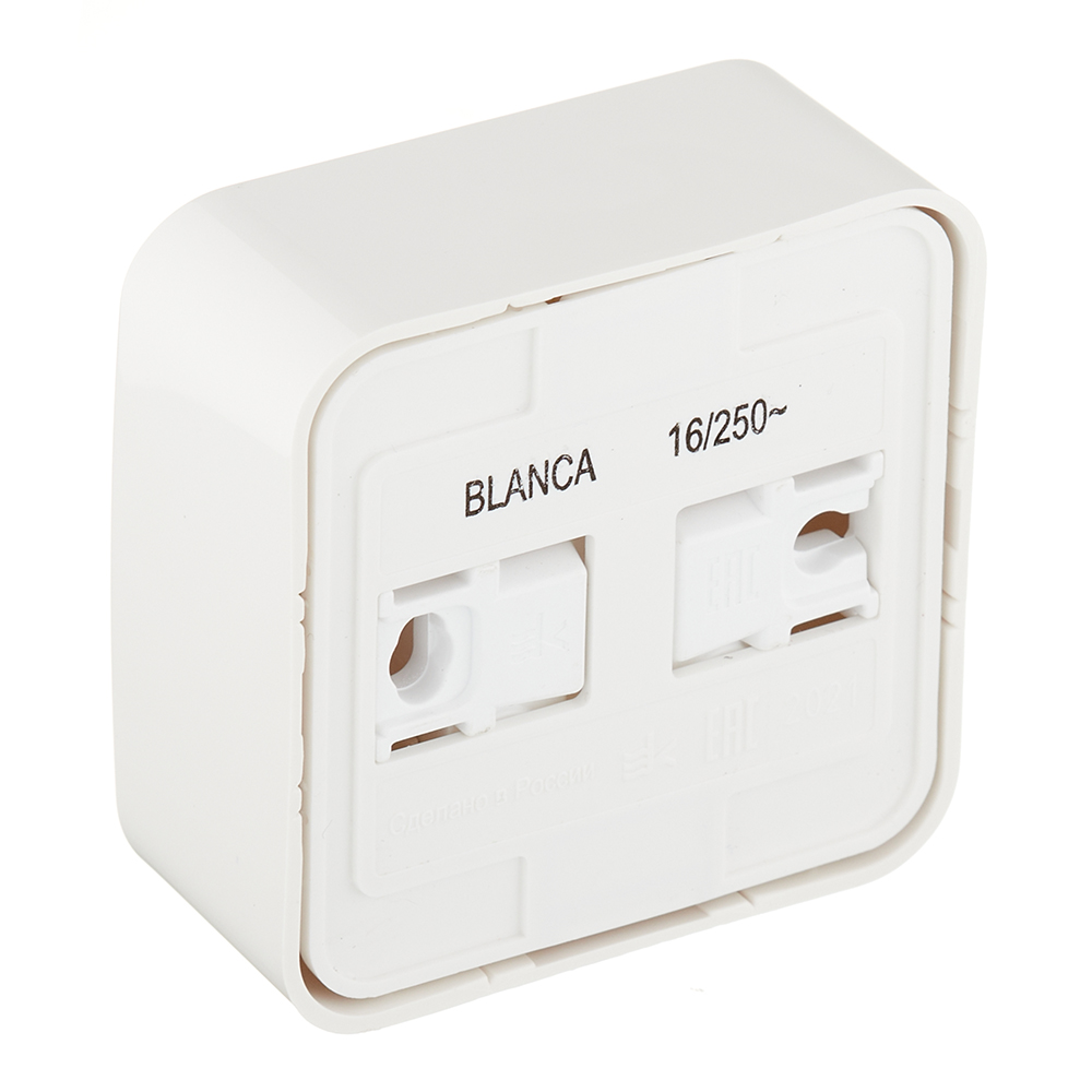 Розетка Systeme Electric Blanca накладная молочная со шторками (BLNRA001112)