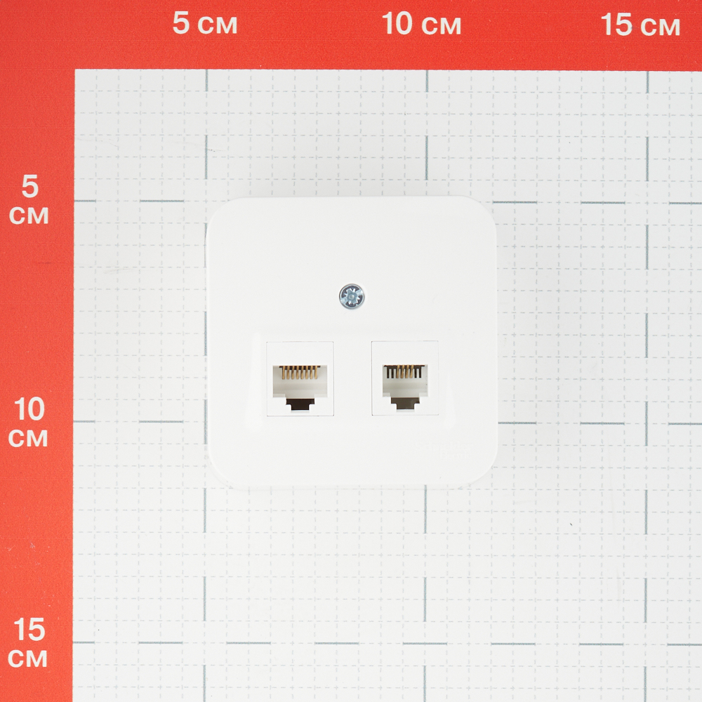Розетка компьютерная/ телефонная Systeme Electric Blanca накладная белая RJ11/ RJ45 (BLNIA045111)