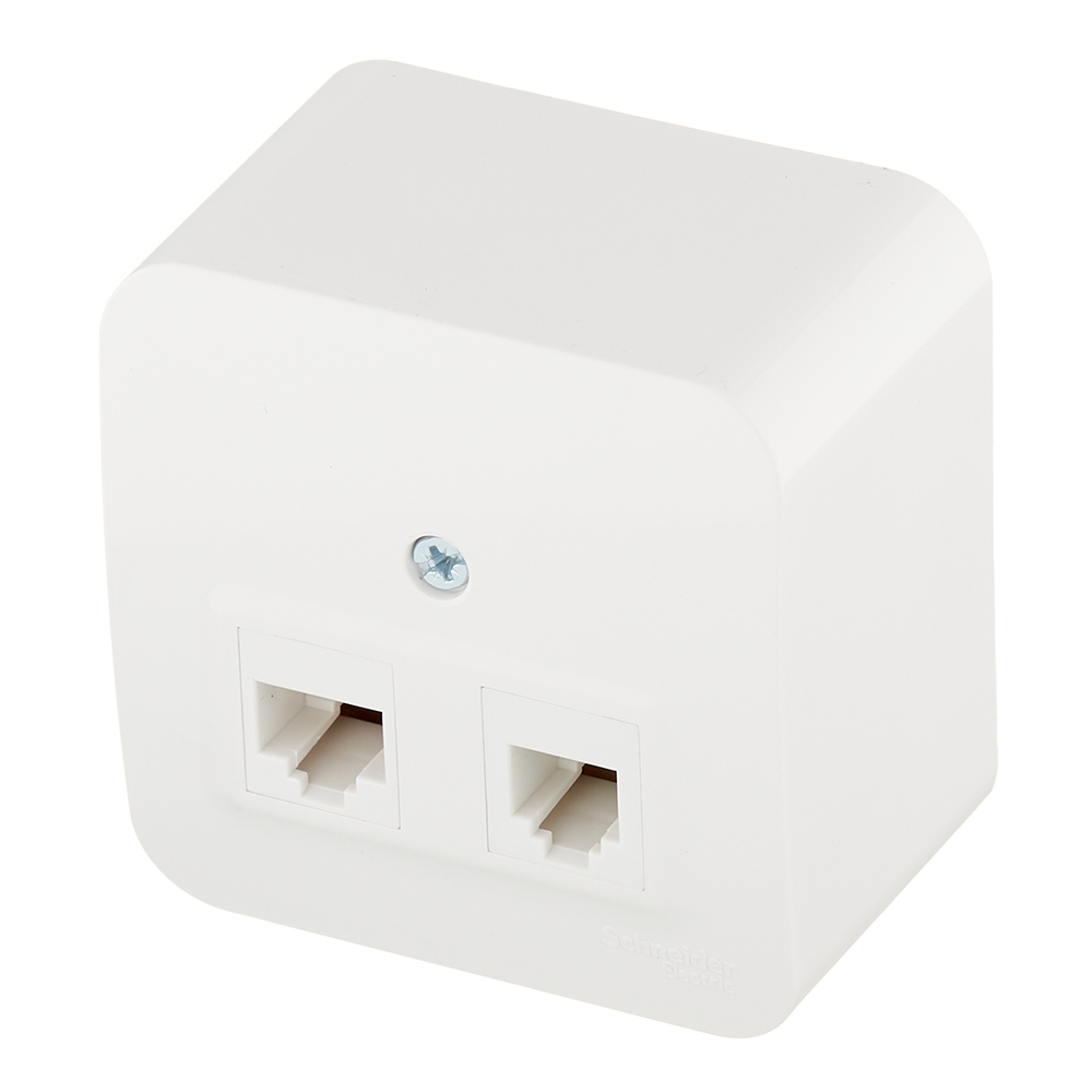 Розетка компьютерная/ телефонная Systeme Electric Blanca накладная белая RJ11/ RJ45 (BLNIA045111)
