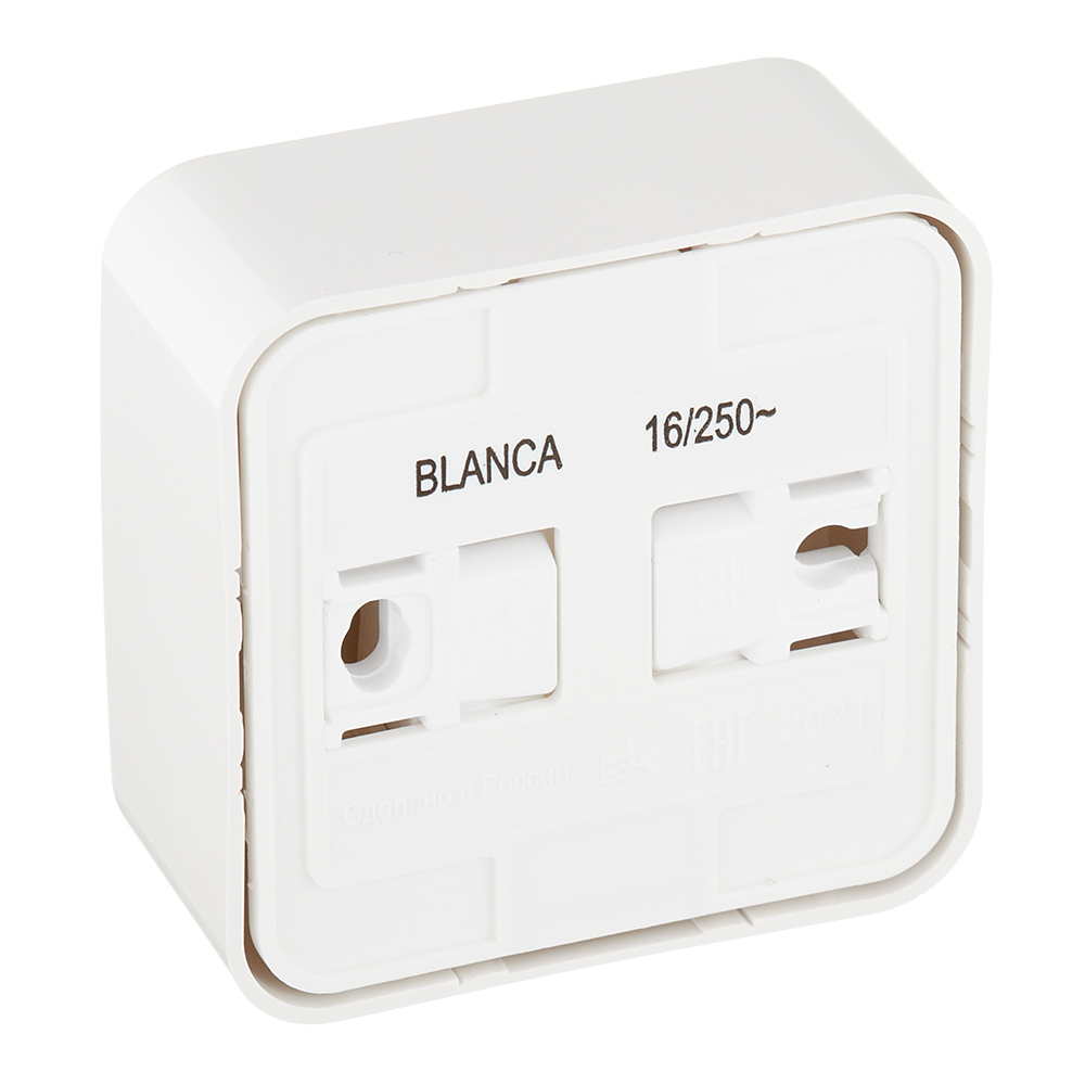 Розетка Systeme Electric Blanca накладная белая со шторками компакт (BLNRA111111)