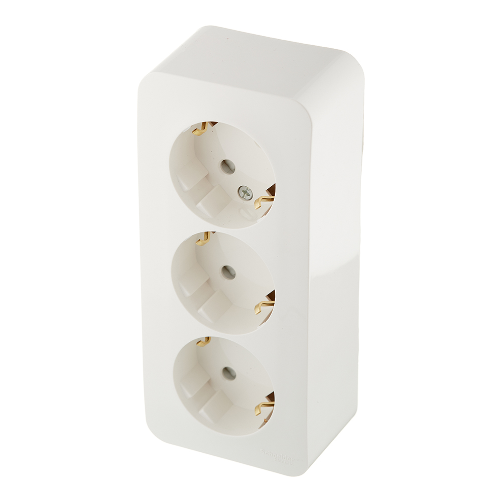 Розетка Systeme Electric Blanca накладная молочная со шторками (BLNRA011312)