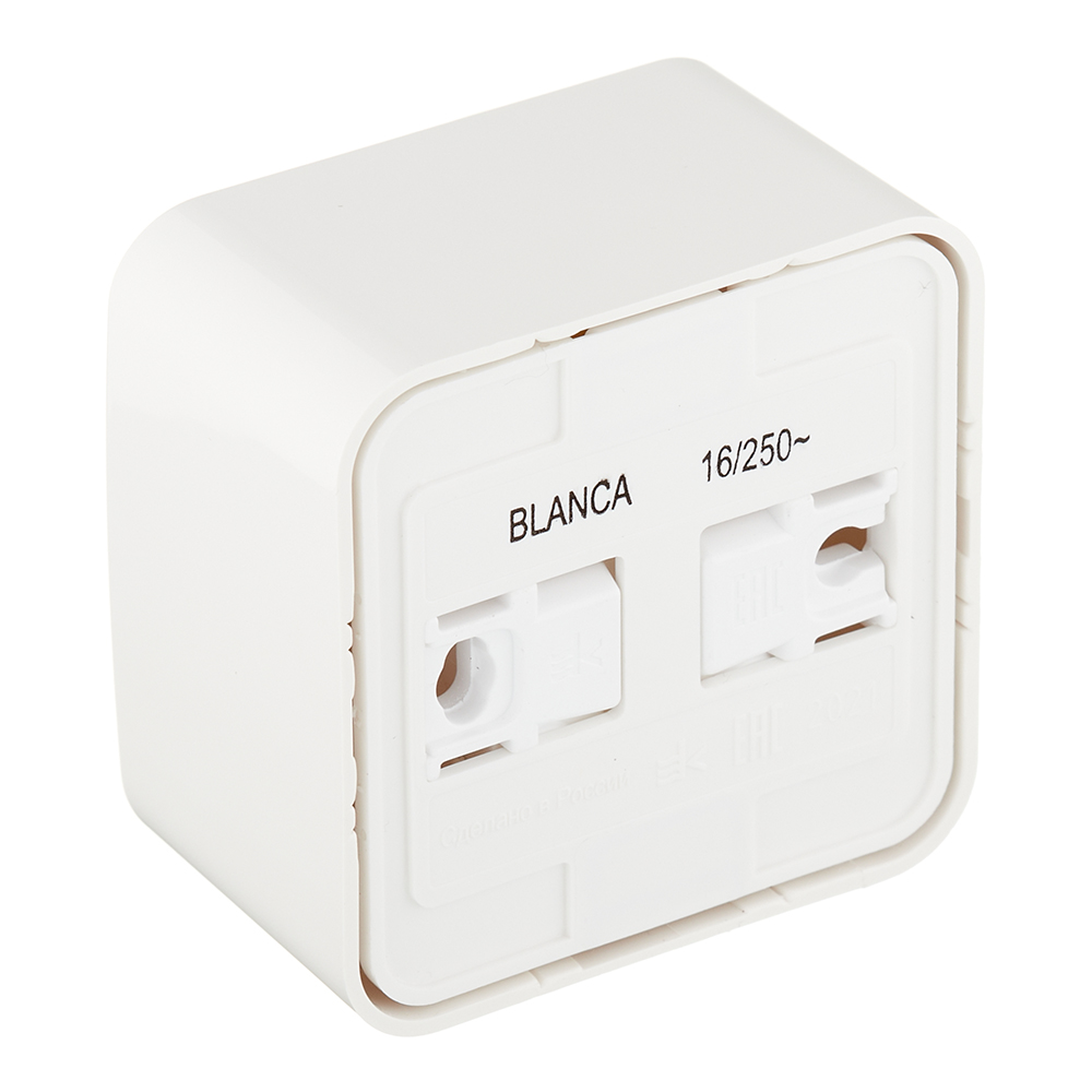 Розетка Systeme Electric Blanca накладная молочная со шторками (BLNRA011112)