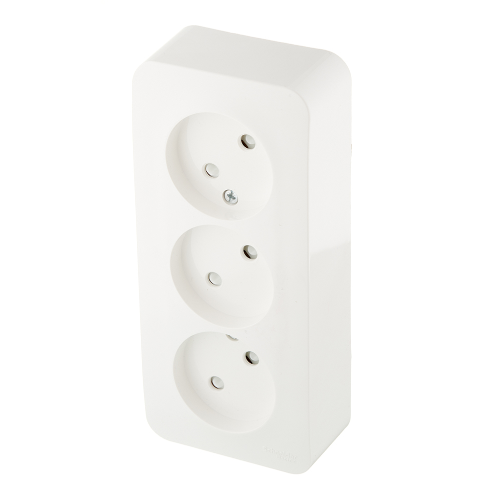 Розетка Systeme Electric Blanca накладная молочная со шторками (BLNRA001312)