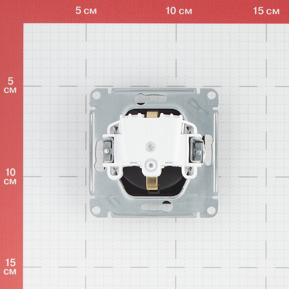 Розетка Systeme Electric AtlasDesign Aqua встраиваемая карбон со шторками с крышкой (ATN441046)
