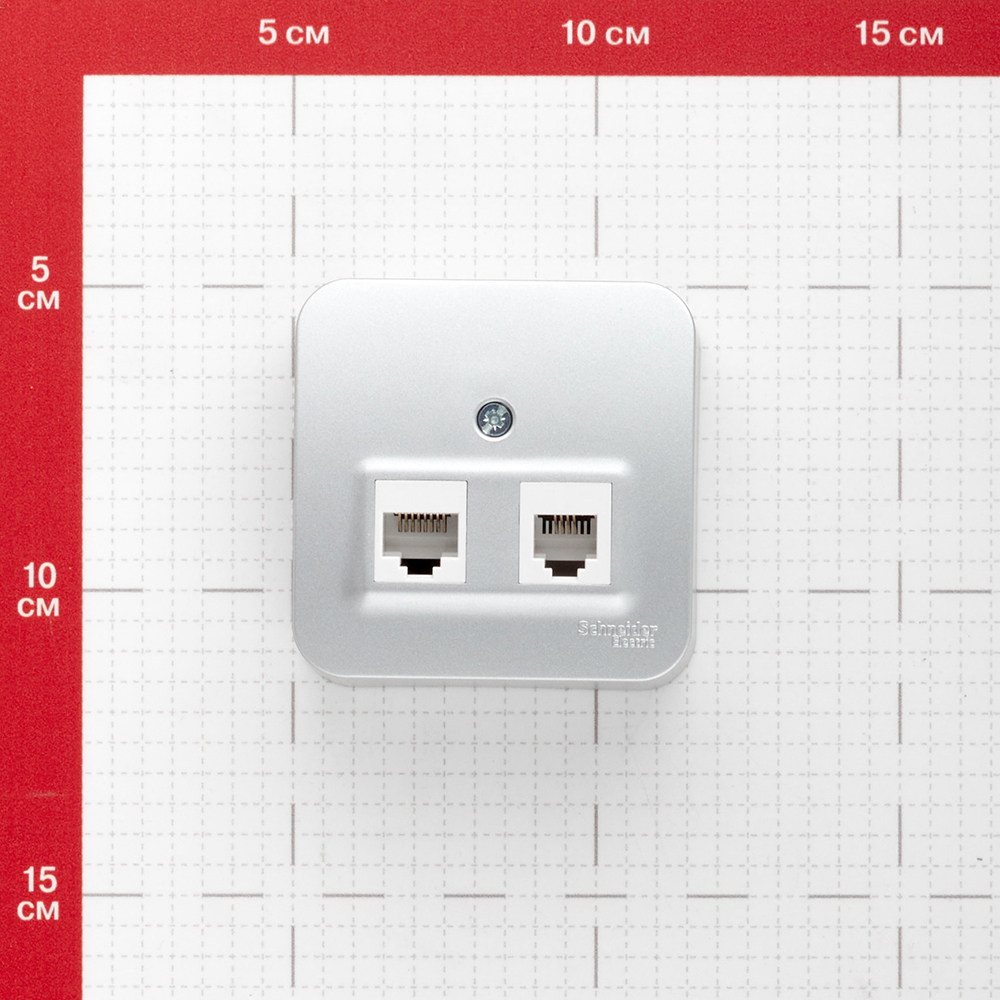Розетка компьютерная/ телефонная Systeme Electric Blanca накладная алюминий RJ11/ RJ45 (BLNIA045113)