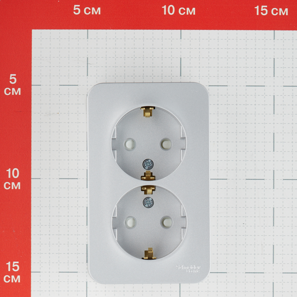 Розетка Systeme Electric Blanca накладная алюминий со шторками (BLNRA011213)