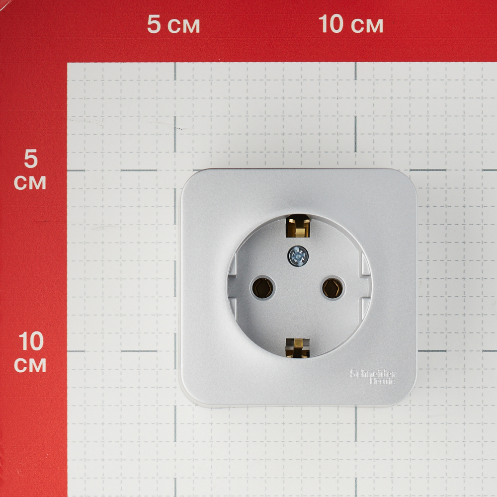 Розетка Systeme Electric Blanca накладная алюминий (BLNRA010113)